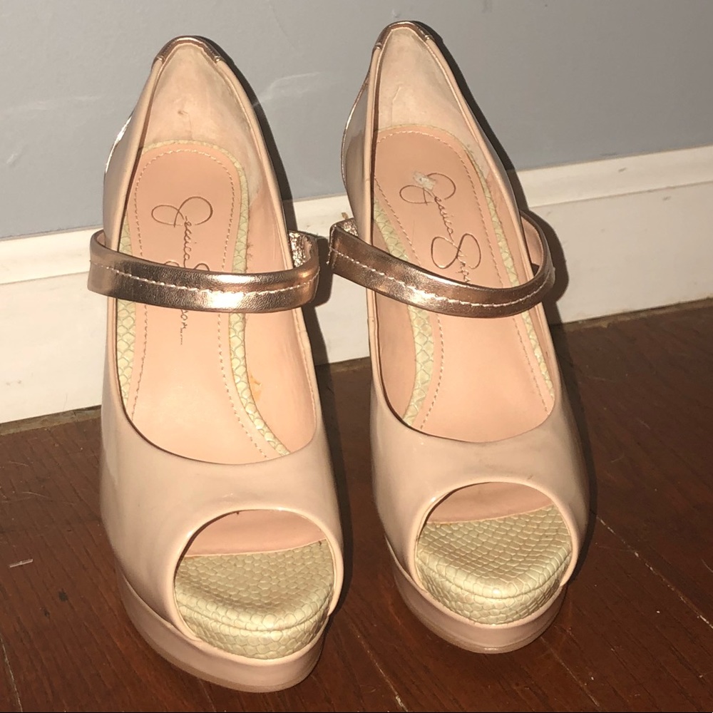 Jessica Simpson open toe pumps